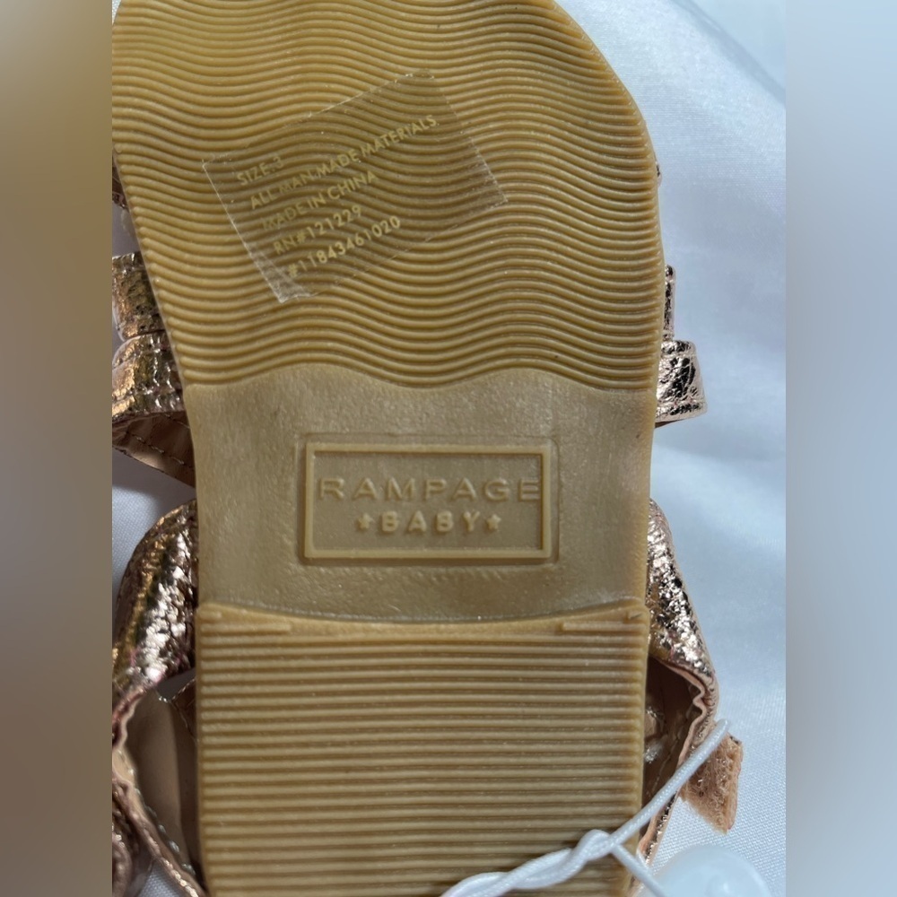 Rampage Baby Girls Sandals Strappy Sling Back Shoes NWT Sz 6-9M - Picture 6 of 6